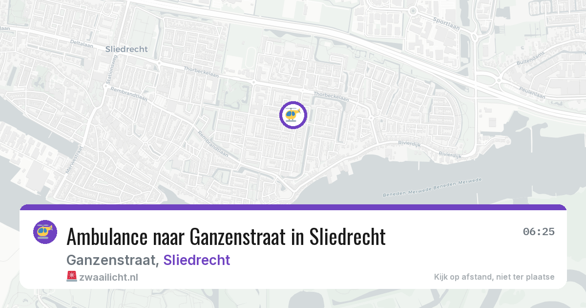 Ambulance naar Ganzenstraat in Sliedrecht — 16 apr 2026