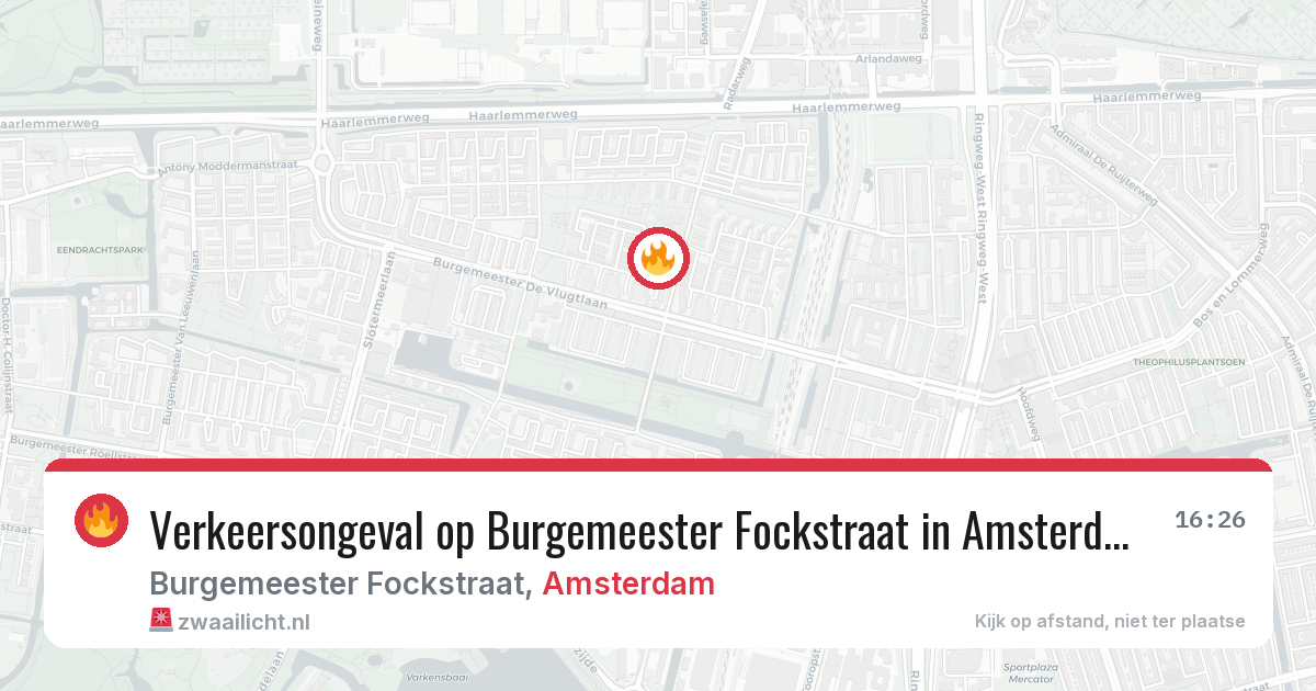 Verkeersongeval op Burgemeester Fockstraat in Amsterdam — 6 jul 2026