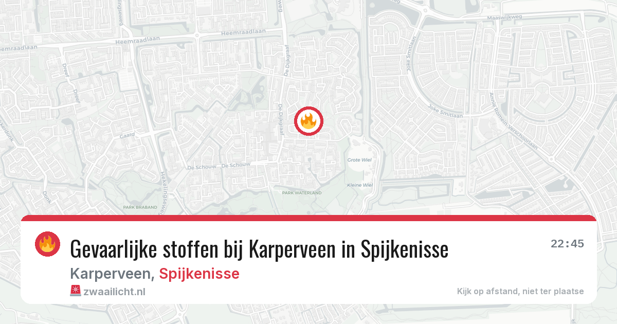 Gevaarlijke stoffen bij Karperveen in Spijkenisse — 12 aug 2026