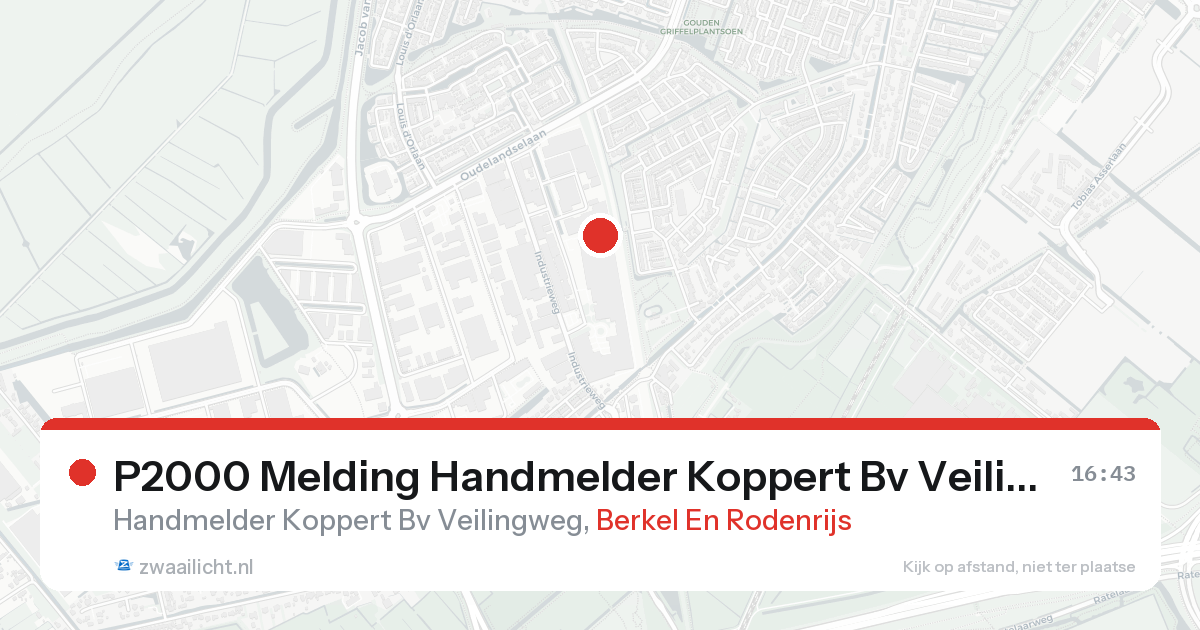 P2000 Melding Handmelder Koppert Bv Veilingweg, Berkel En Rodenrijs — 30 jan 2026
