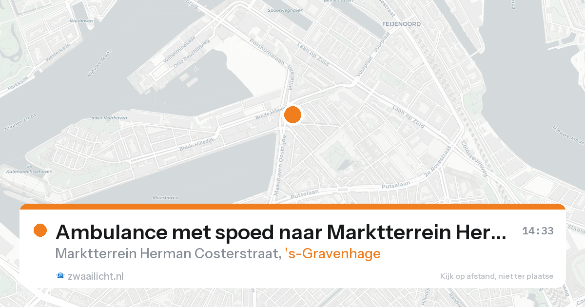 Ambulance met spoed naar Marktterrein Herman Costerstraat in 's-Gravenhage — 7 feb 2026