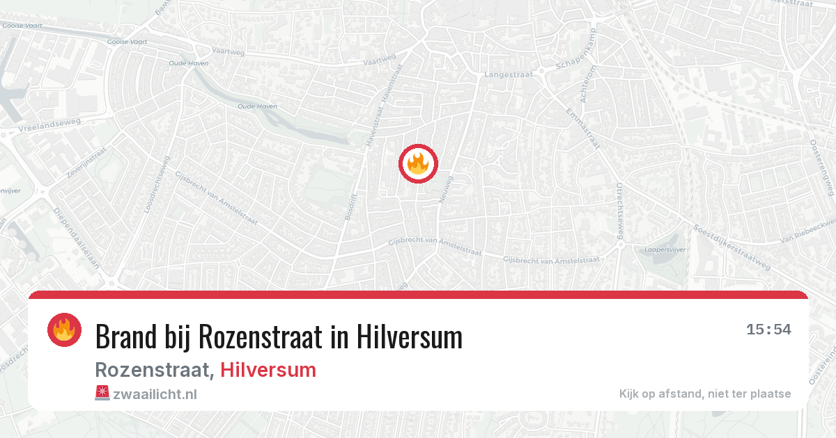 Brand bij Rozenstraat in Hilversum — 5 aug 2026