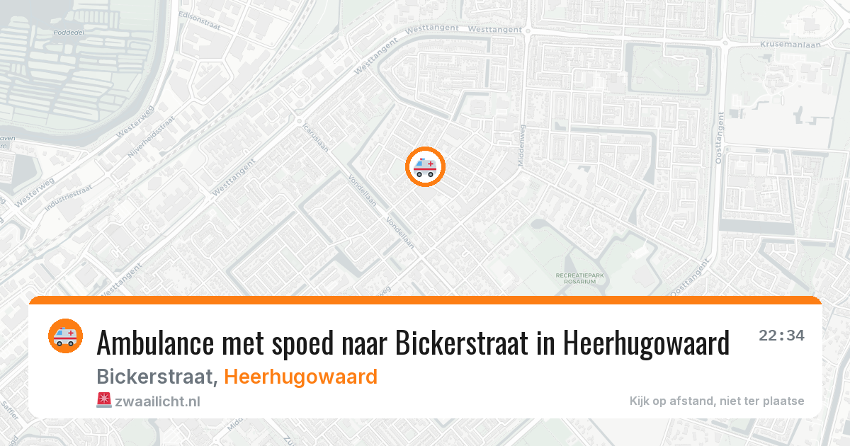 Ambulance met spoed naar Bickerstraat in Heerhugowaard — 25 jul 2026
