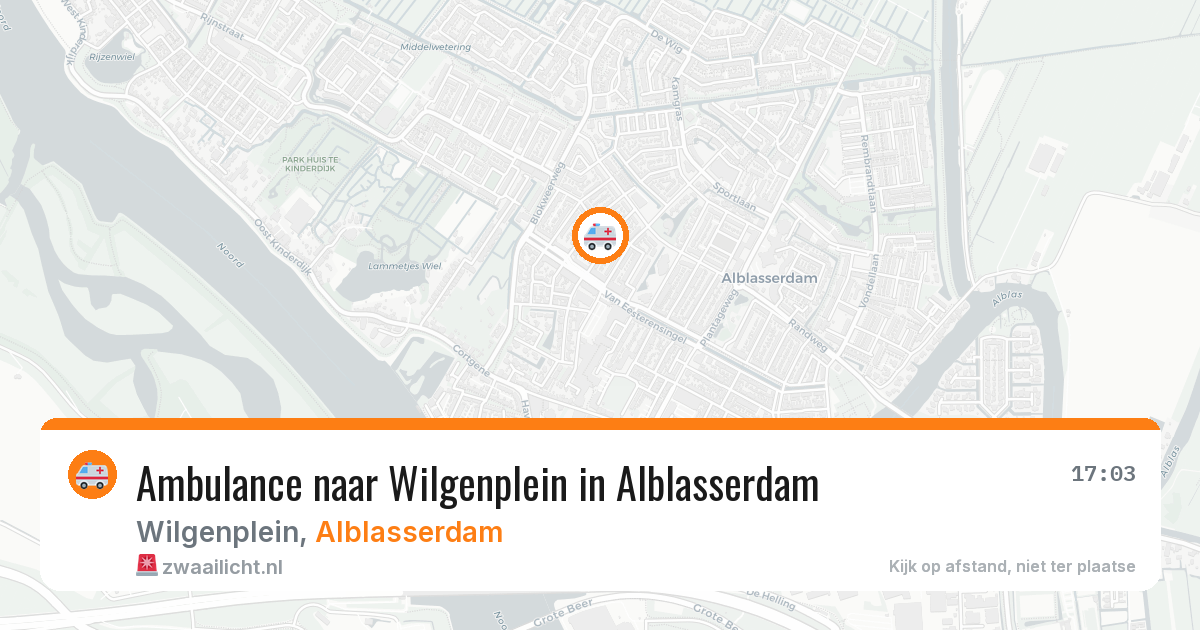 Ambulance naar Wilgenplein in Alblasserdam — 31 mei 2026