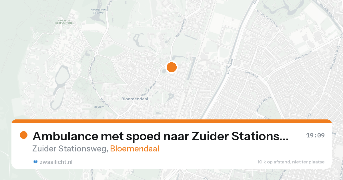 Ambulance met spoed naar Zuider Stationsweg in Bloemendaal — 17 aug 2026