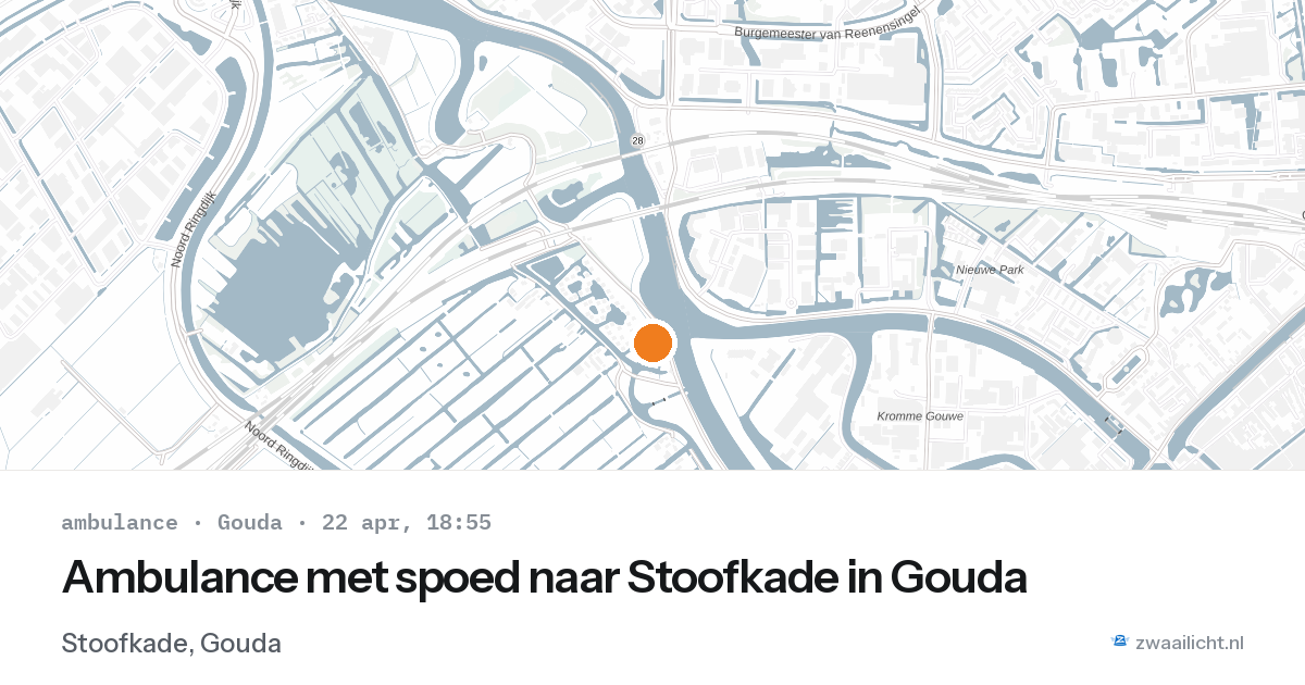 Ambulance met spoed naar Stoofkade in Gouda — 22 apr 2026