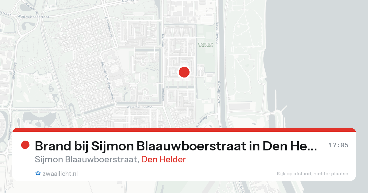 Brand bij Sijmon Blaauwboerstraat in Den Helder — 31 mei 2026
