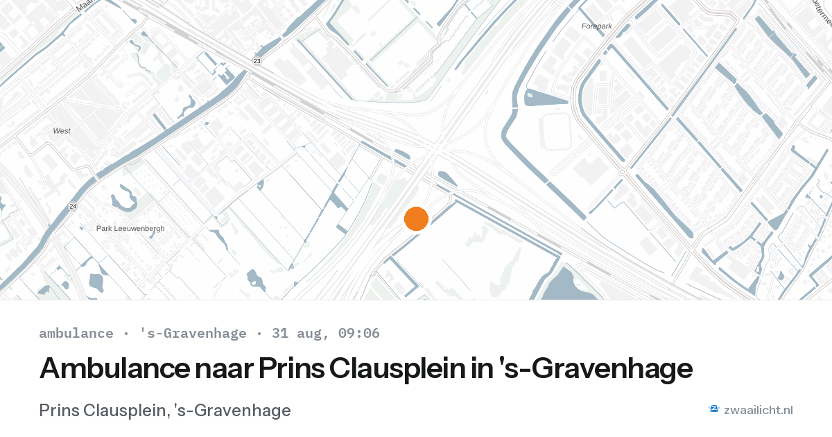Ambulance naar Prins Clausplein in 's-Gravenhage — 31 aug 2026