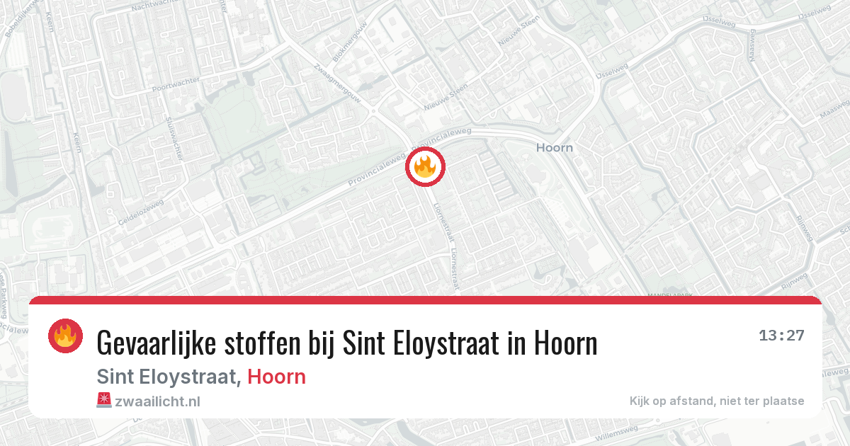 Gevaarlijke stoffen bij Sint Eloystraat in Hoorn — 17 mrt 2026