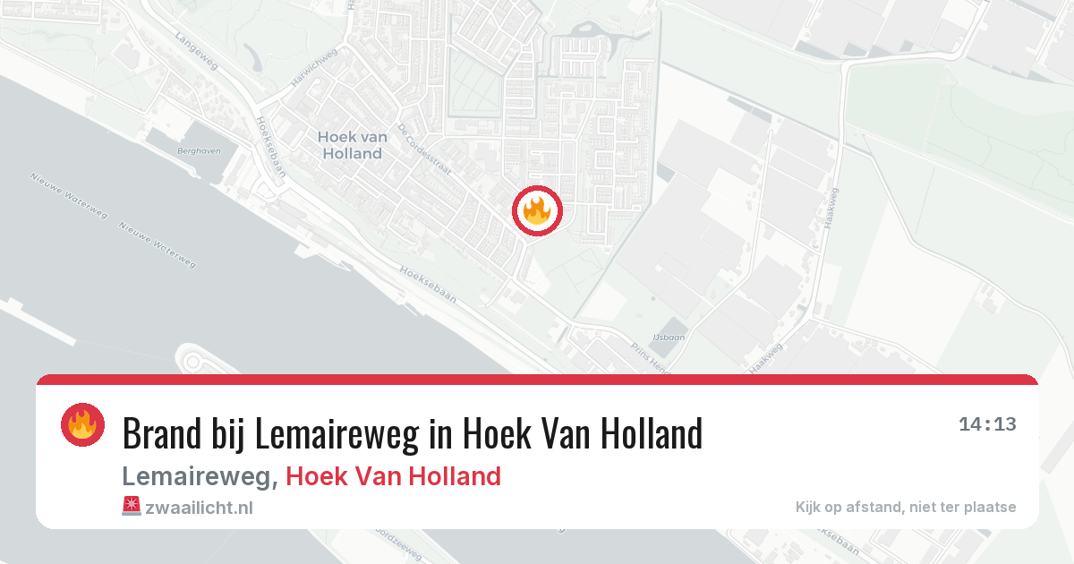 Brand bij Lemaireweg in Hoek Van Holland — 31 jul 2026