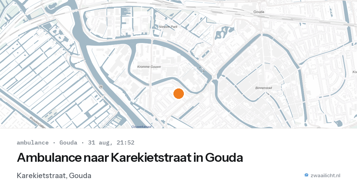 Ambulance naar Karekietstraat in Gouda — 31 aug 2026