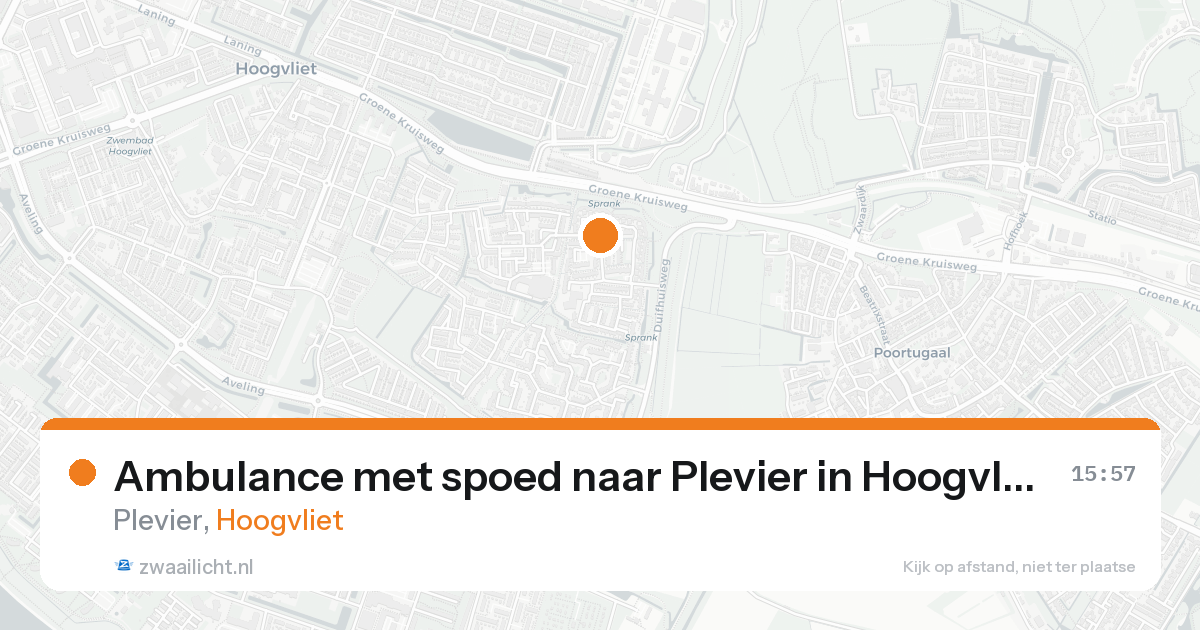 Ambulance met spoed naar Plevier in Hoogvliet — 16 aug 2026