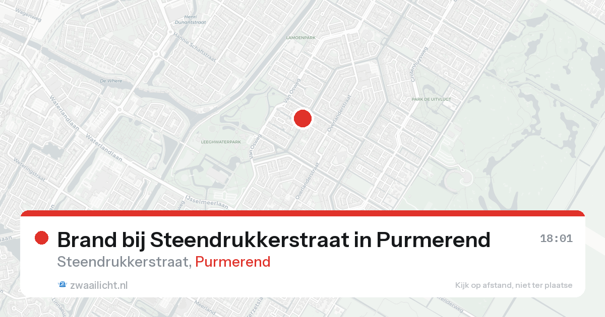 Brand bij Steendrukkerstraat in Purmerend — 7 mrt 2026