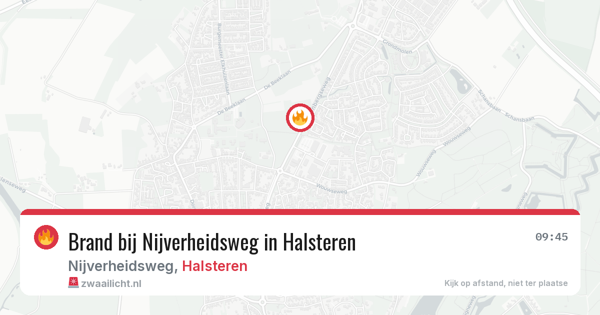 Brand bij Nijverheidsweg in Halsteren — 12 aug 2026