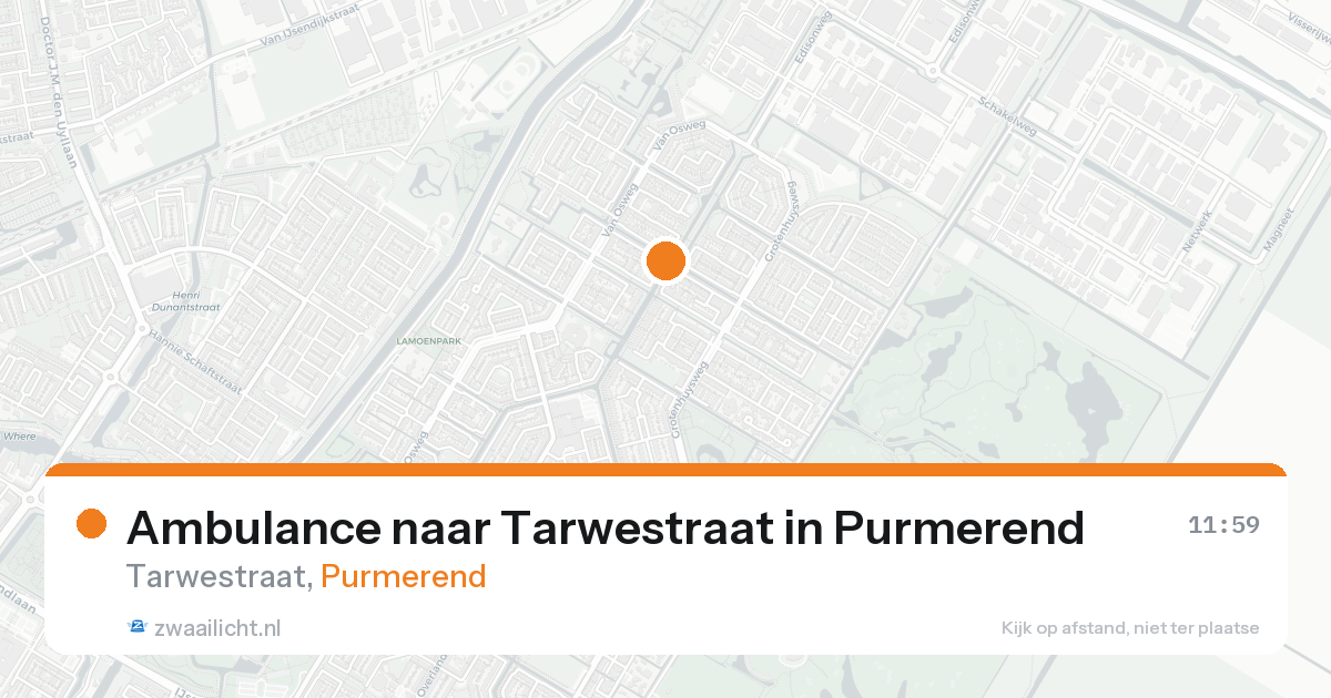 Ambulance naar Tarwestraat in Purmerend — 21 aug 2026
