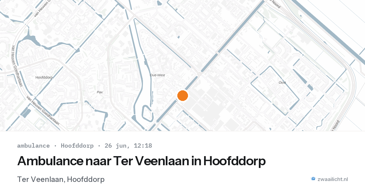 Ambulance naar Ter Veenlaan in Hoofddorp — 26 jun 2026