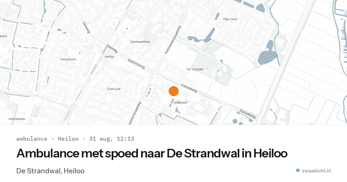 Ambulance met spoed naar De Strandwal in Heiloo — 31 aug 2026
