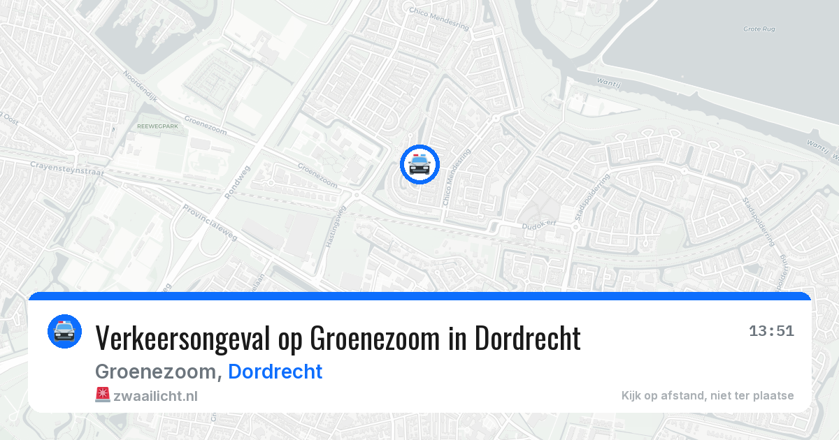 Verkeersongeval op Groenezoom in Dordrecht — 18 mrt 2026