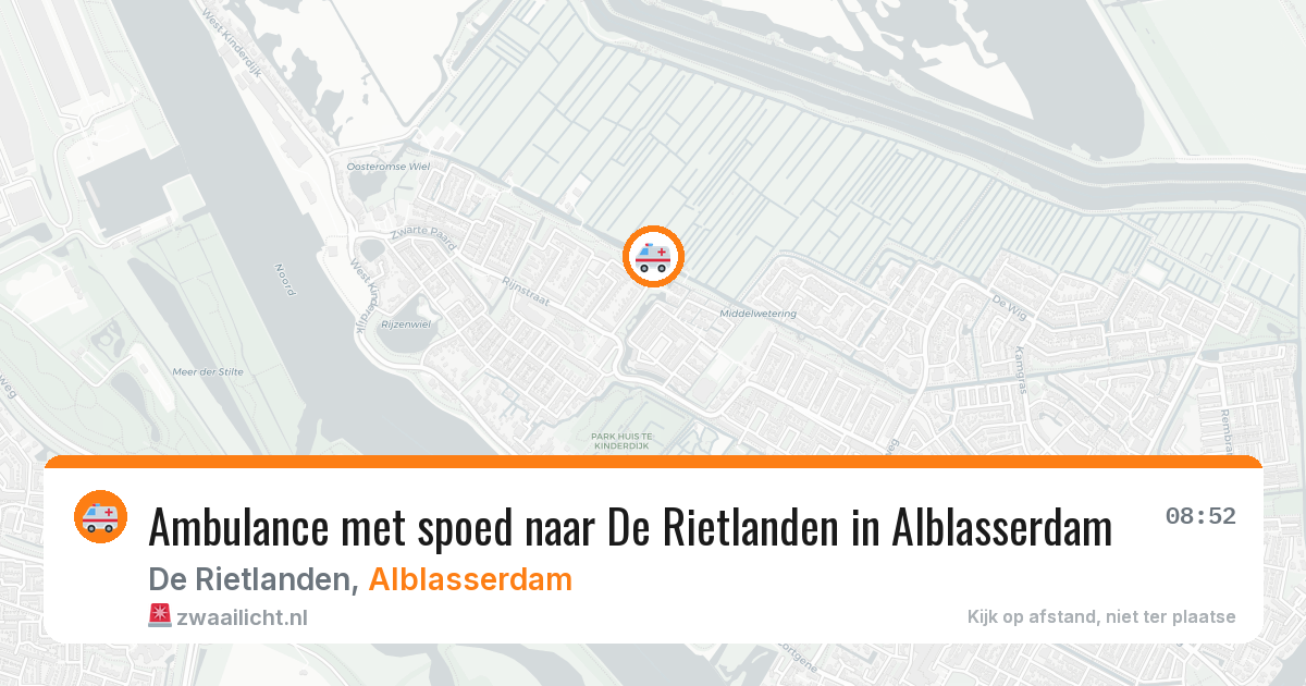 Ambulance met spoed naar De Rietlanden in Alblasserdam — 22 jun 2026