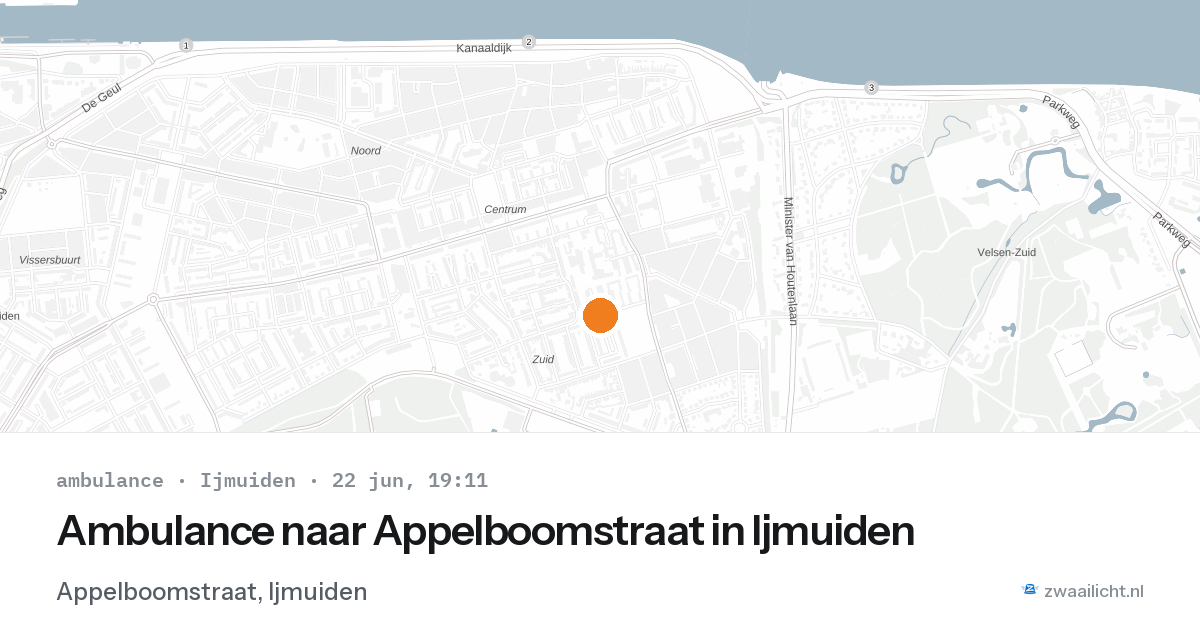 Ambulance naar Appelboomstraat in Ijmuiden — 22 jun 2026