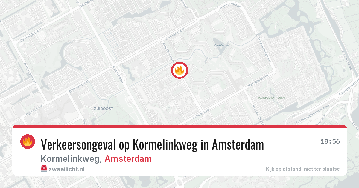 Verkeersongeval op Kormelinkweg in Amsterdam — 23 jun 2026