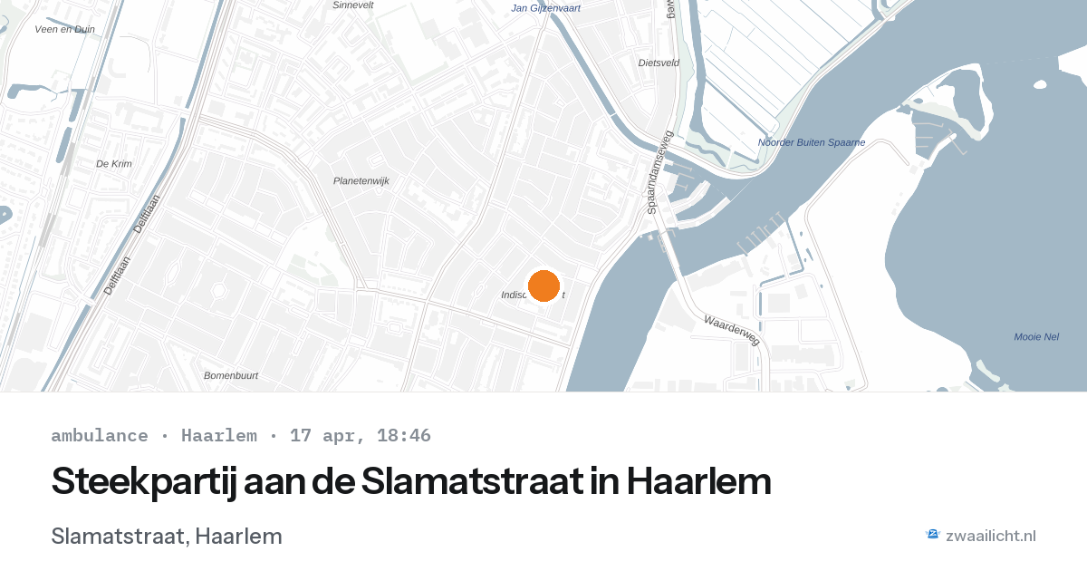 Steekpartij aan de Slamatstraat in Haarlem — 17 apr 2026