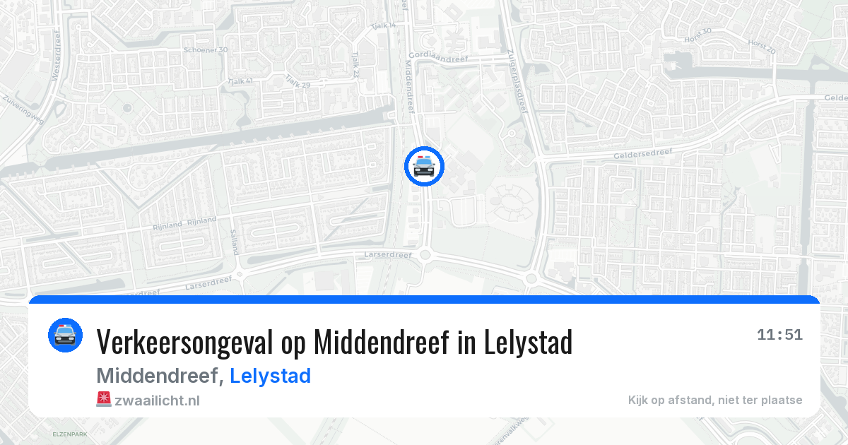 Verkeersongeval op Middendreef in Lelystad — 21 mrt 2026