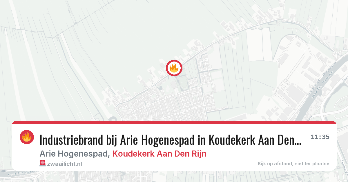Industriebrand bij Arie Hogenespad in Koudekerk Aan Den Rijn — 14 mei 2026