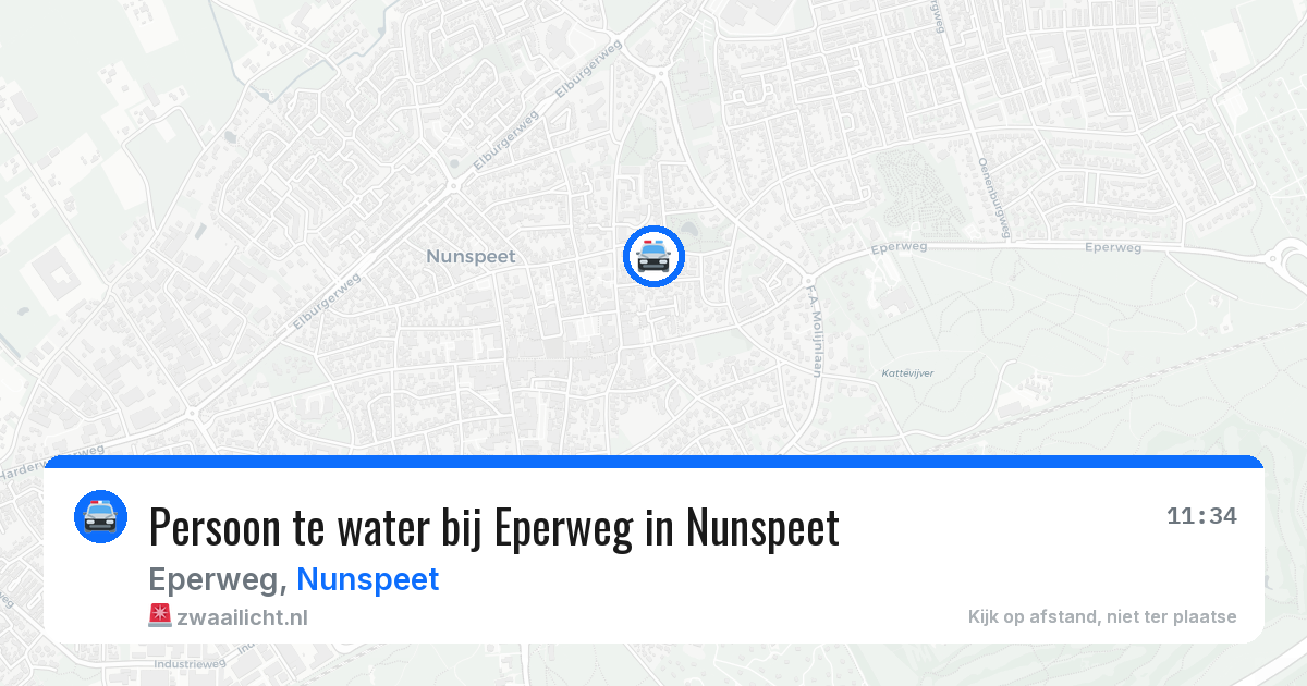 Persoon te water bij Eperweg in Nunspeet — 27 jun 2026