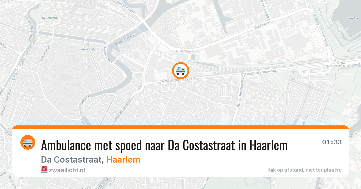 Ambulance met spoed naar Da Costastraat in Haarlem — 12 jun 2026