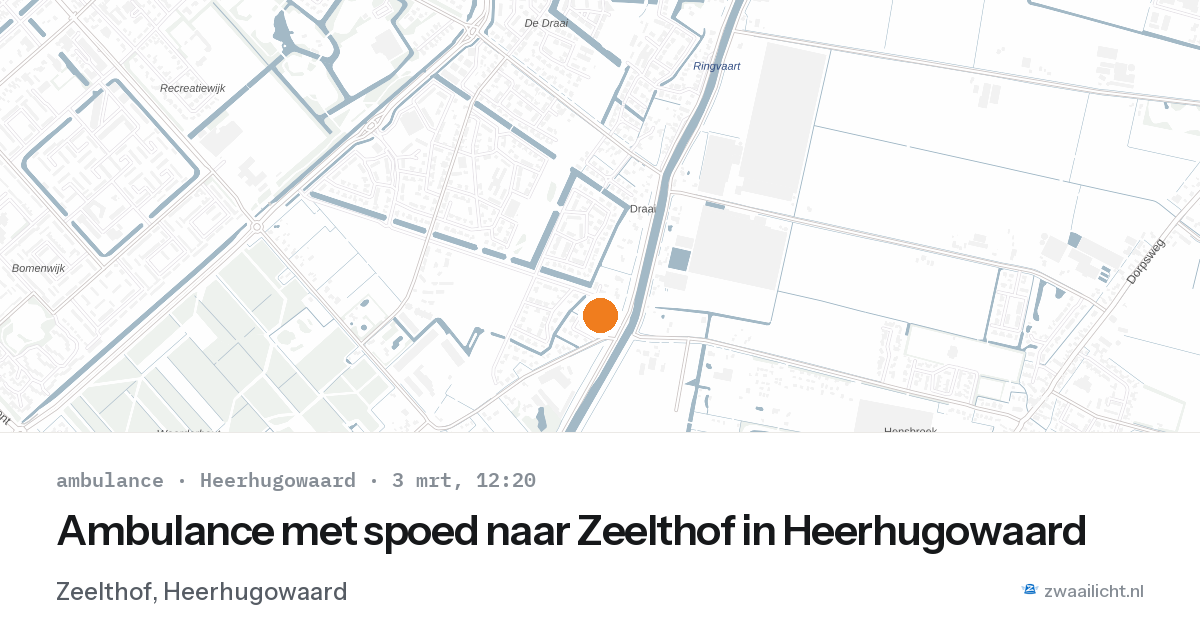 Ambulance met spoed naar Zeelthof in Heerhugowaard — 3 mrt 2026