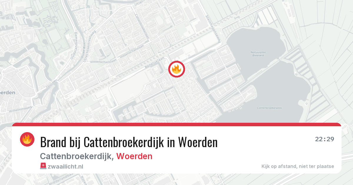 Brand bij Cattenbroekerdijk in Woerden — 9 jul 2026