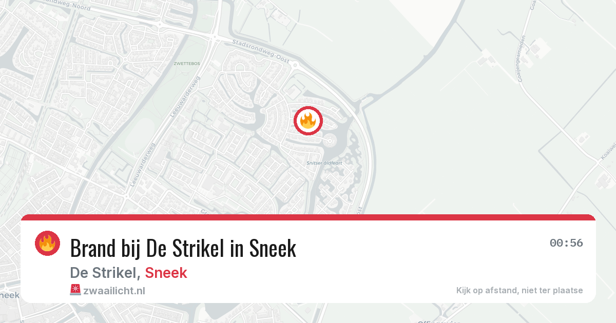Brand bij De Strikel in Sneek — 12 jun 2026