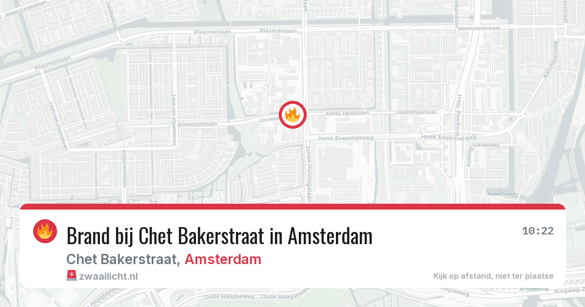Brand bij Chet Bakerstraat in Amsterdam — 9 feb 2026