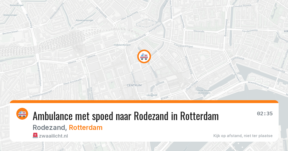 Ambulance met spoed naar Rodezand in Rotterdam — 17 mei 2026