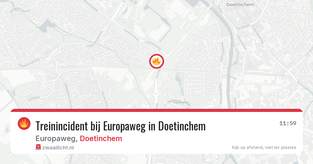 Treinincident bij Europaweg in Doetinchem — 30 jun 2026