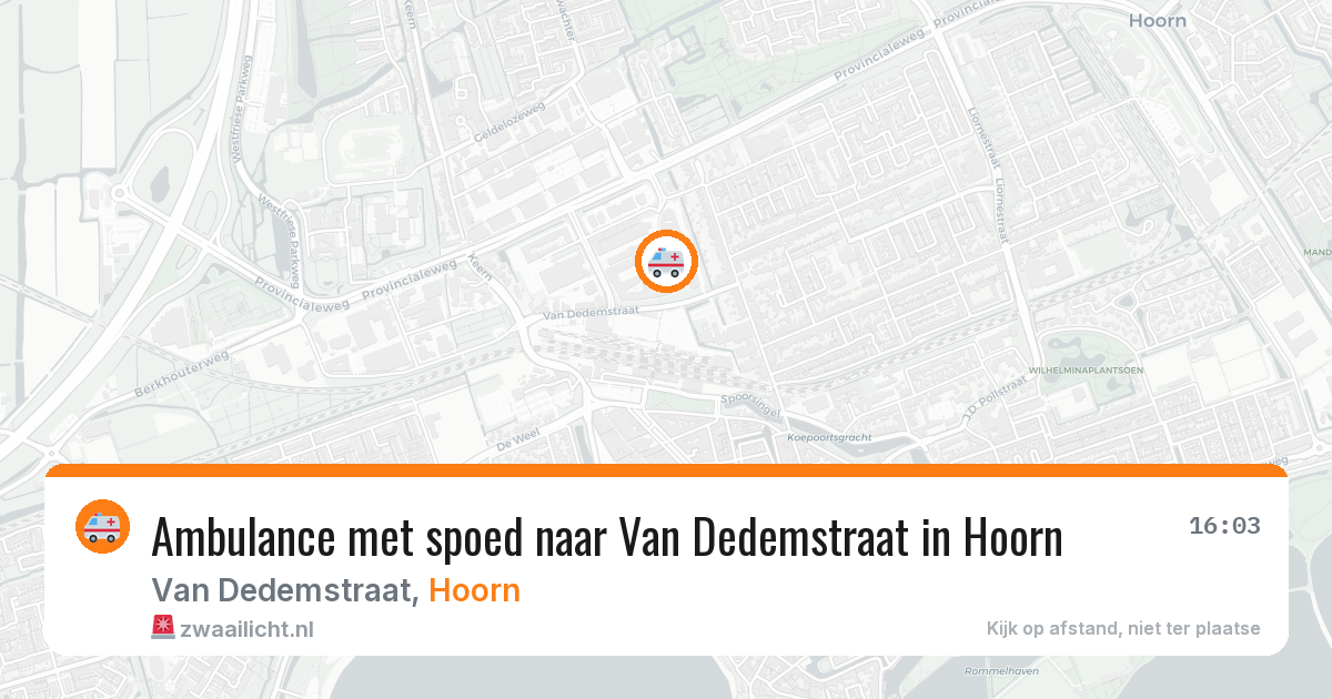 Ambulance met spoed naar Van Dedemstraat in Hoorn — 8 jul 2026