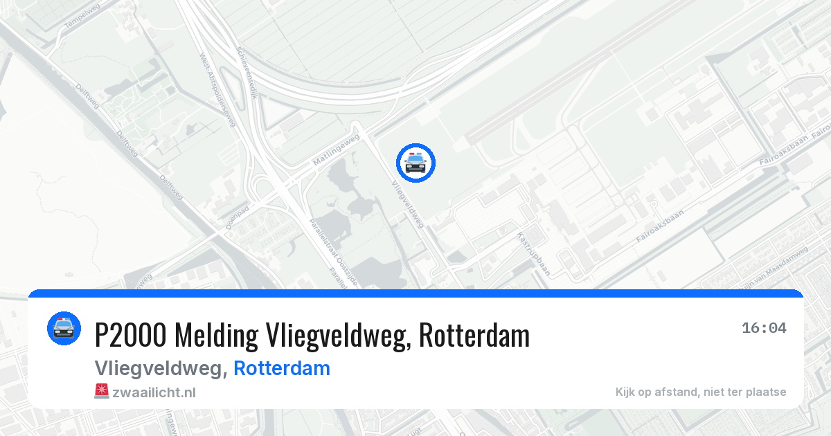 P2000 Melding Vliegveldweg, Rotterdam — 12 aug 2026