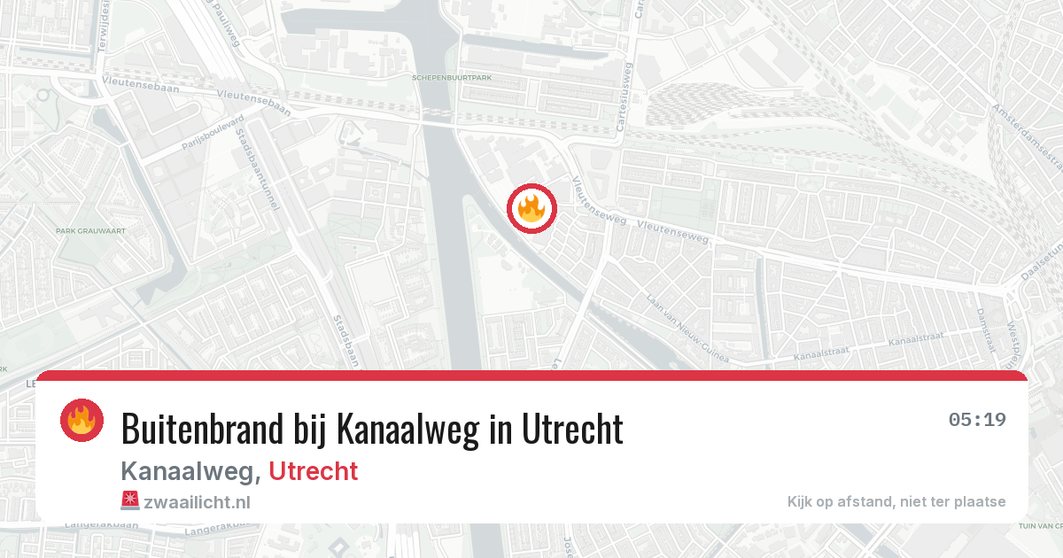 Buitenbrand bij Kanaalweg in Utrecht — 10 aug 2026