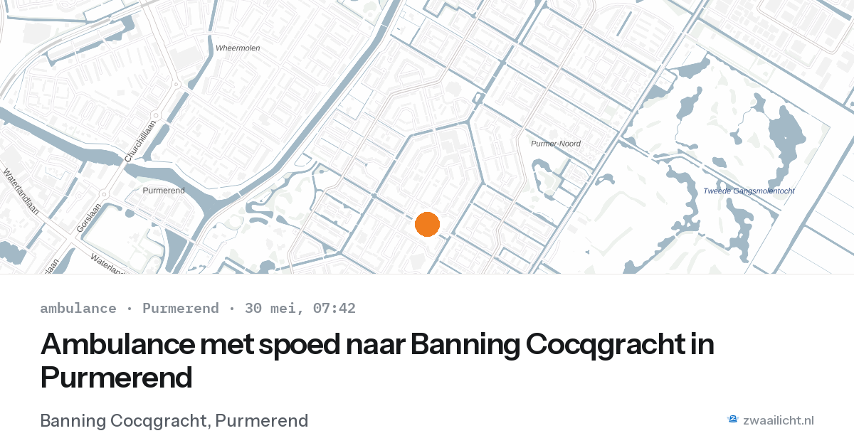 Ambulance met spoed naar Banning Cocqgracht in Purmerend — 30 mei 2026