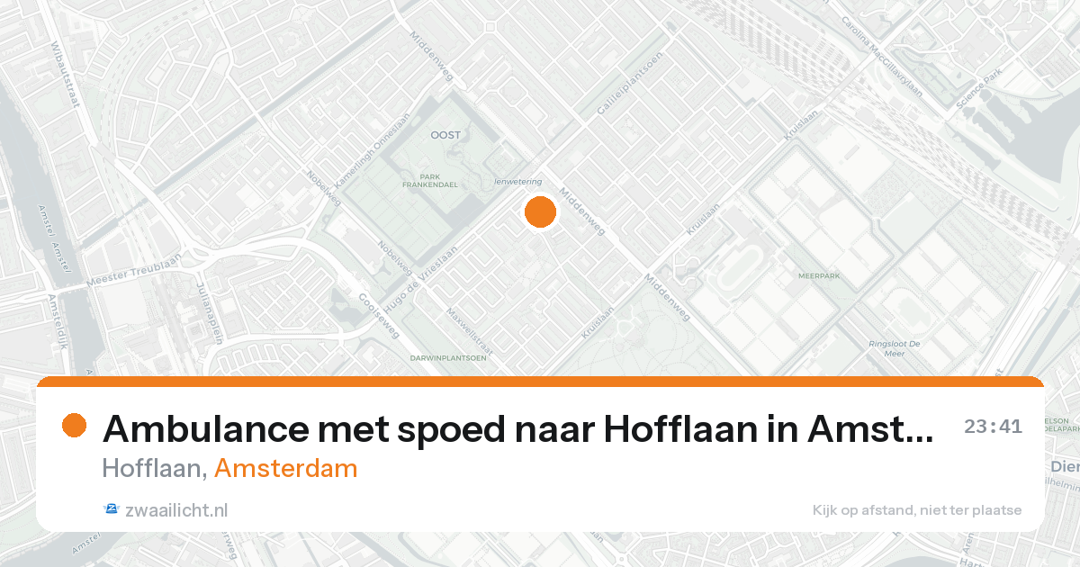 Ambulance met spoed naar Hofflaan in Amsterdam — 16 aug 2026