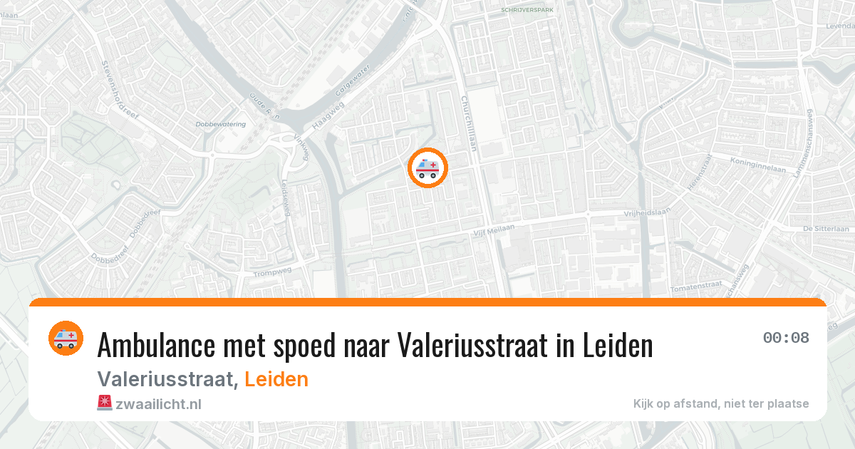 Ambulance met spoed naar Valeriusstraat in Leiden — 30 jul 2026