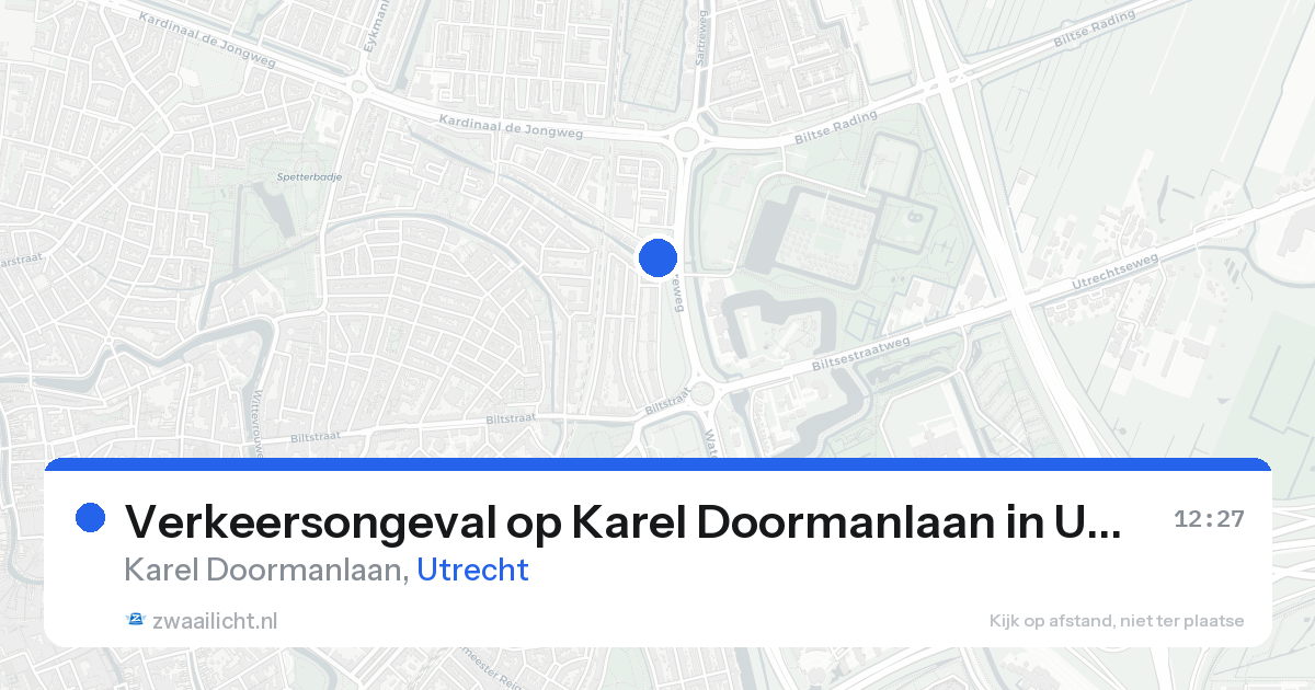Verkeersongeval op Karel Doormanlaan in Utrecht — 20 aug 2026
