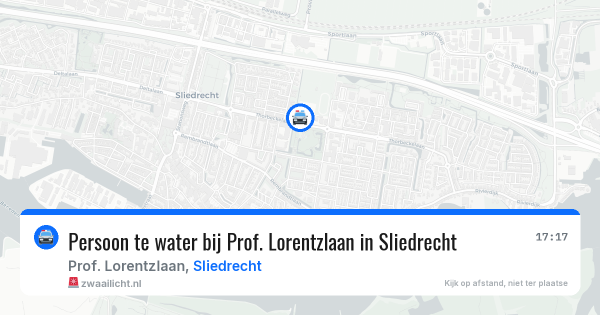 Persoon te water bij Prof. Lorentzlaan in Sliedrecht — 12 mrt 2026
