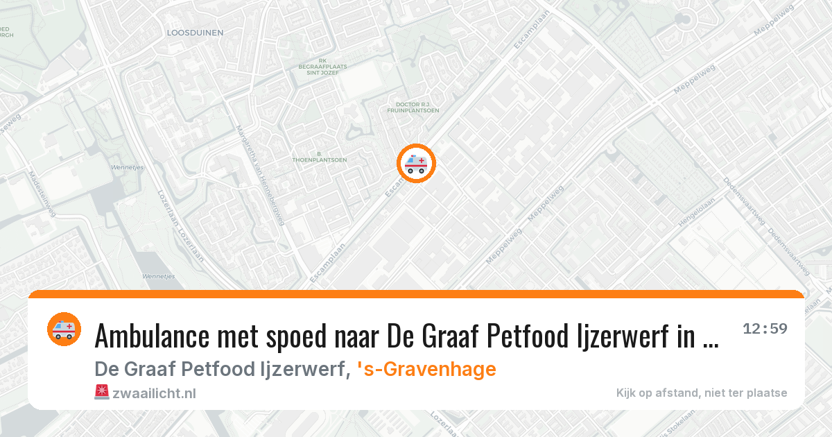 Ambulance met spoed naar De Graaf Petfood Ijzerwerf in 's-Gravenhage — 9 feb 2026
