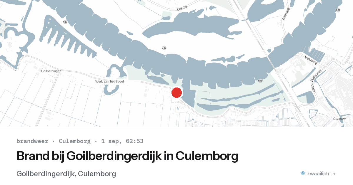 Brand bij Goilberdingerdijk in Culemborg — 1 sep 2026