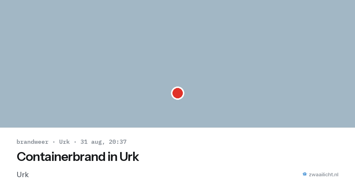 Containerbrand in Urk — 31 aug 2026