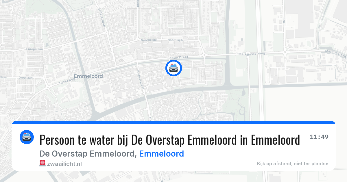 Persoon te water bij De Overstap Emmeloord in Emmeloord — 29 mrt 2026