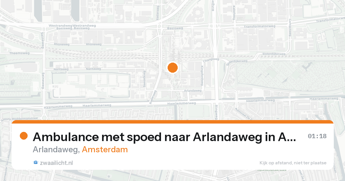 Ambulance met spoed naar Arlandaweg in Amsterdam — 17 aug 2026