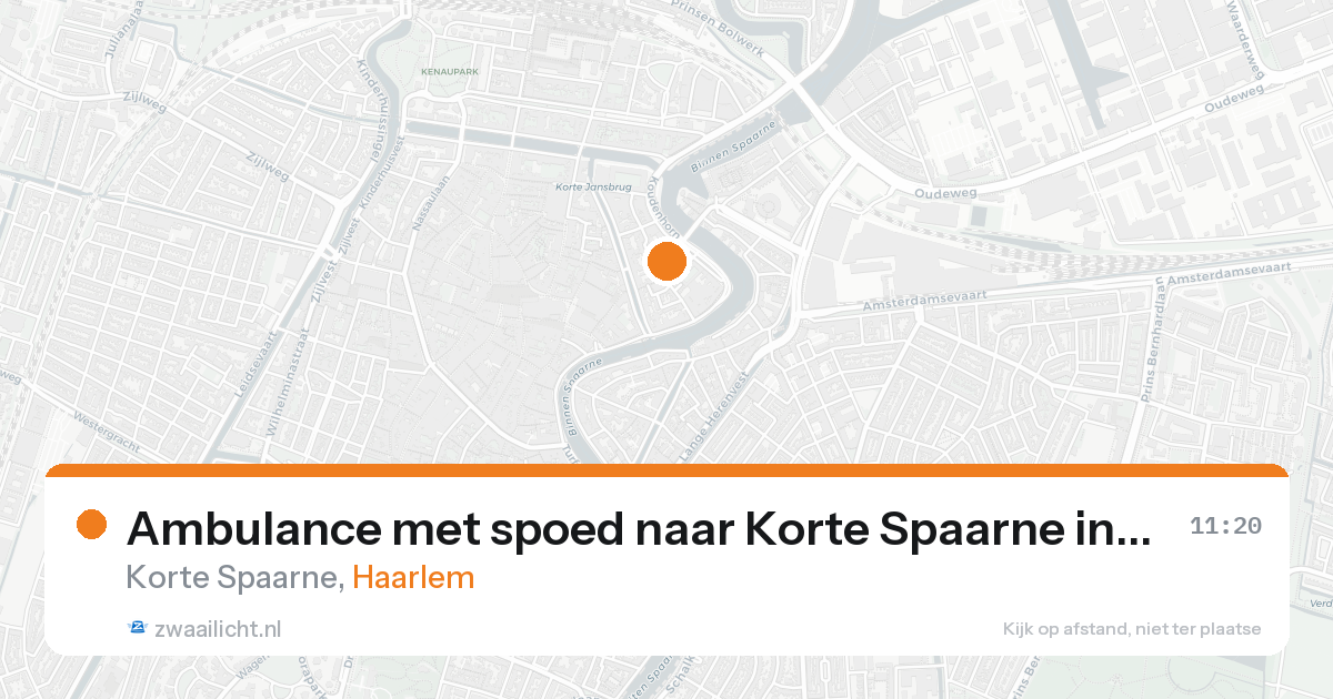 Ambulance met spoed naar Korte Spaarne in Haarlem — 17 aug 2026